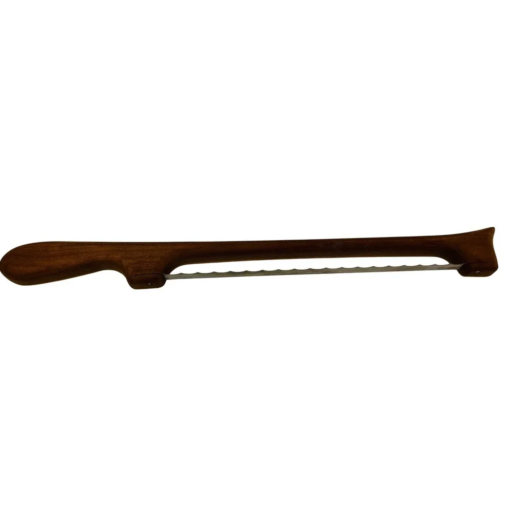 VTG Mountain Woods Fiddle Bow Bread Knife Cherry Wood Right Hand Primitive Home